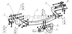 Фаркоп Bosal Russia для KIA SORENTO PRIME 2015-2019г. Артикул 6761-A