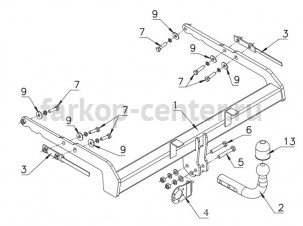 Фаркоп Auto-Hak для FORD GALAXY 2006-2015. Артикул C 51