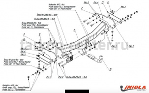 Фаркоп Imiola для JEEP GRAND CHEROKEE WK2 2010-2019г. Артикул J-029