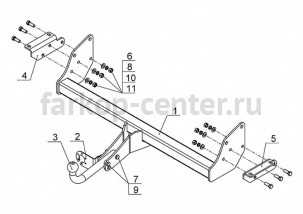 Фаркоп Avtos для MITSUBISHI PAJERO 2000-2007. Артикул MI26