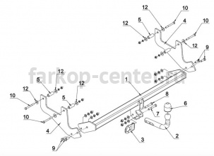 Фаркоп Auto-Hak для RENAULT SANDERO STEPWAY 2010-2014. Артикул G 61