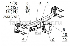 Фаркоп Bosal Russia для PORSCHE CAYENNE 2002-2017. Артикул 3555-AK6