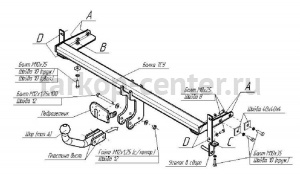 Фаркоп Bosal Russia для HYUNDAI ELANTRA 2000-2006. Артикул 4238-A