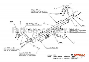 Фаркоп Imiola для CITROEN BERLINGO 2008-2019г. Артикул C-029
