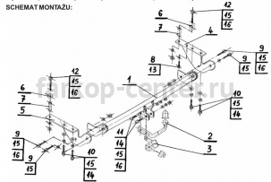 Фаркоп Steinhof для TOYOTA AVENSIS 2003-2009. Артикул T-104