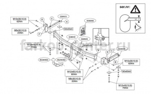 Фаркоп Brink для HONDA CIVIC 2012-2016. Артикул 558000