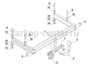 Фаркоп Auto-Hak для AUDI A4 2007-2015. Артикул A 23