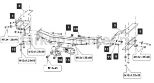 Фаркоп Baltex для TOYOTA HIGHLANDER 2014-2019г. Артикул 24.2553.05
