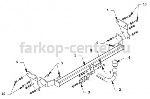 Фаркоп Auto-Hak для KIA RIO 2011-2017. Артикул T 62