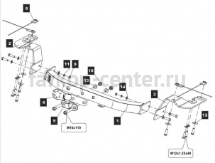 Фаркоп Baltex для TOYOTA LAND CRUISER 200 2007-2019г. Артикул 24.9001.21