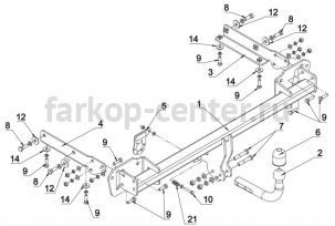 Фаркоп Auto-Hak для OPEL ASTRA K 2015-2019г. Артикул E 61