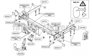 Фаркоп Brink для SUBARU OUTBACK 2009-2014. Артикул 524700