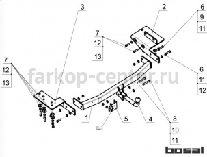 Фаркоп Bosal Russia для NISSAN PATHFINDER R52 2014-2019г. Артикул 4375-A