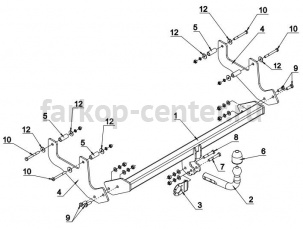 Фаркоп Auto-Hak для RENAULT SANDERO 2009-2014. Артикул G 53