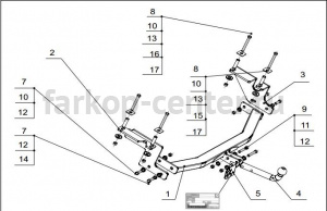 Фаркоп Bosal Russia для FORD ECOSPORT 2014-2019г. Артикул 3985-A