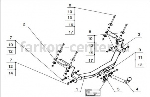 Фаркоп Bosal Russia для FORD ECOSPORT 2014-2019г. Артикул 3985-A