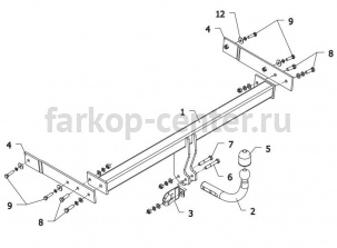 Фаркоп Auto-Hak для SKODA FABIA 2000-2007. Артикул H 10