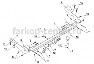 Фаркоп Auto-Hak для CITROEN C4 PICASSO 2006-2013. Артикул P 31