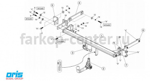 Фаркоп Bosal для MERCEDES-BENZ GLK-CLASS X204 2008-2015. Артикул 049-683