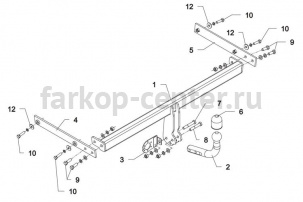 Фаркоп Auto-Hak для FORD FIESTA 2008-2015. Артикул C 52