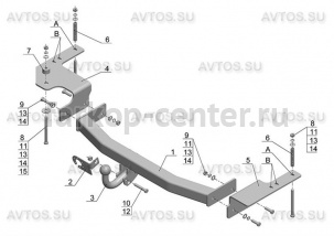 Фаркоп Avtos для TOYOTA LAND CRUISER 200 2007-2019г. Артикул TY28