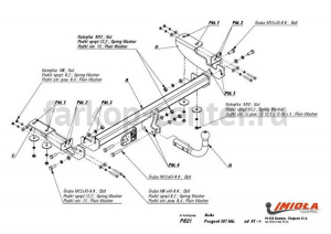 Фаркоп Imiola для PEUGEOT 307 2001-2008. Артикул P-021