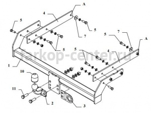 Фаркоп Auto-Hak для VOLKSWAGEN TRANSPORTER T5 2003-2015. Артикул K 47