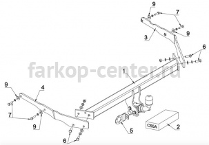 Фаркоп Auto-Hak для FORD FOCUS 3 2011-2019. Артикул C 55A
