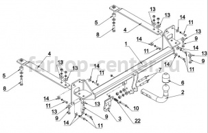Фаркоп Auto-Hak для HONDA CIVIC 2015-2019г. Артикул Y 44