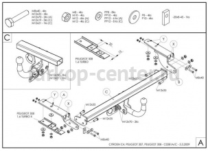 Фаркоп Galia для CITROEN C4 2004-2010. Артикул C038C