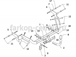 Фаркоп Auto-Hak для CITROEN XSARA PICASSO 1999-2012. Артикул P 12