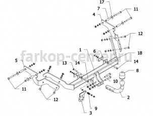 Фаркоп Auto-Hak для CITROEN XSARA PICASSO 1999-2012. Артикул P 12