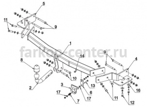 Фаркоп Auto-Hak для KIA SORENTO 2009-2012. Артикул T 59