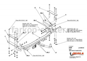 Фаркоп Imiola для OPEL ASTRA G 1998-2004. Артикул O-008