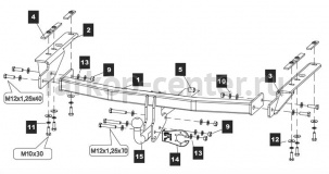 Фаркоп Baltex для HAVAL H6 2014-2019г. Артикул 28.3460.12