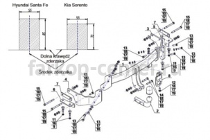 Фаркоп Steinhof для KIA SORENTO 2012-2019г. Артикул K-035