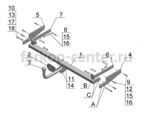 Фаркоп Avtos для RENAULT SYMBOL 1998-2008. Артикул RN04