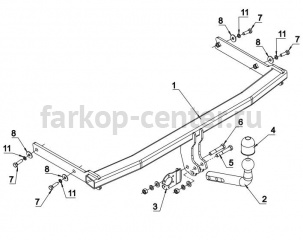 Фаркоп Auto-Hak для VOLKSWAGEN GOLF 5 2003-2008. Артикул K 44