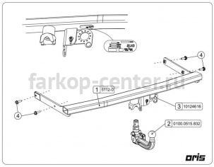 Фаркоп Bosal для SKODA OCTAVIA A7 2013-2019г. Артикул 051-123