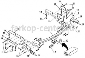 Фаркоп Auto-Hak для TOYOTA RAV4 2013-2019г. Артикул 0 85A