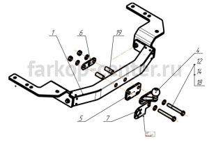 Фаркоп Bosal Russia для TOYOTA LAND CRUISER 200 2007-2019г. Артикул 3092-F