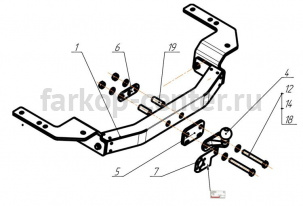 Фаркоп Bosal Russia для TOYOTA LAND CRUISER 200 2007-2019г. Артикул 3092-F