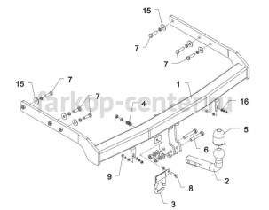 Фаркоп Auto-Hak для SEAT ALHAMBRA 2000-2010. Артикул C 39