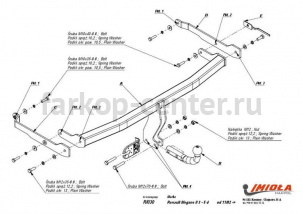 Фаркоп Imiola для RENAULT MEGANE 2 2002-2008. Артикул R-030