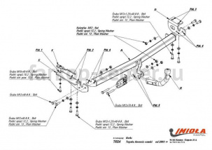 Фаркоп Imiola для TOYOTA AVENSIS 2003-2009. Артикул T-024