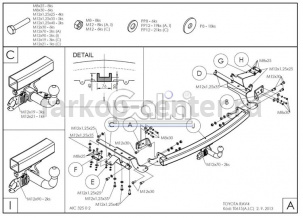 Фаркоп Galia для TOYOTA RAV4 2013-2019г. Артикул T061C