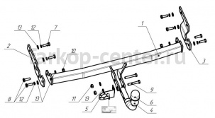 Фаркоп Bosal Russia для HYUNDAI SONATA LF 2014-2019г. Артикул 4266-A