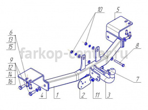 Фаркоп Avtos для TOYOTA LAND CRUISER PRADO 120 2003-2009. Артикул TY21