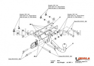Фаркоп Imiola для JEEP WRANGLER JK 2007-2018. Артикул J-028