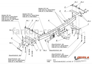 Фаркоп Imiola для TOYOTA COROLLA E120/E130 2001-2007. Артикул T-062